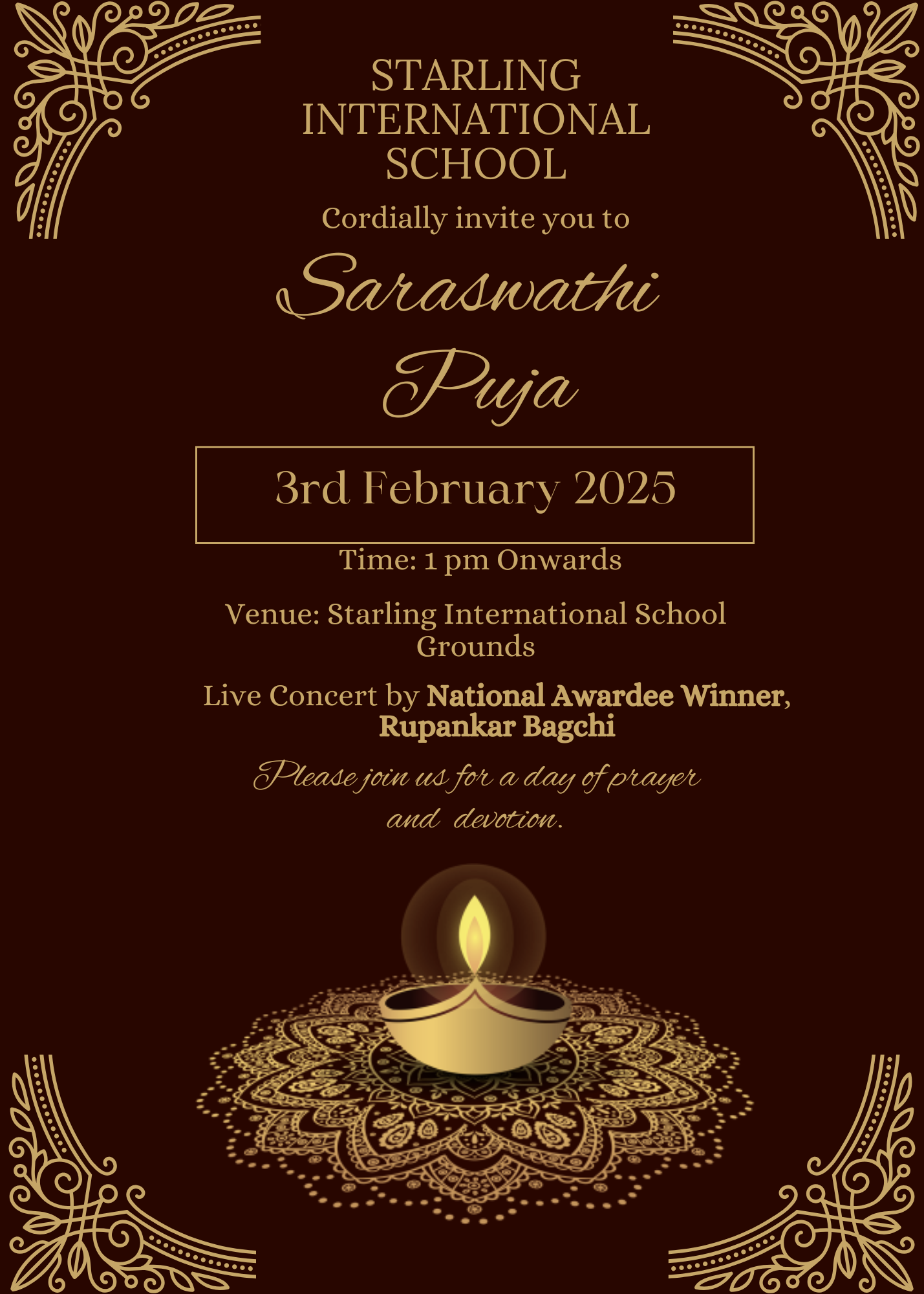 Saraswati Puja Celebration 2025